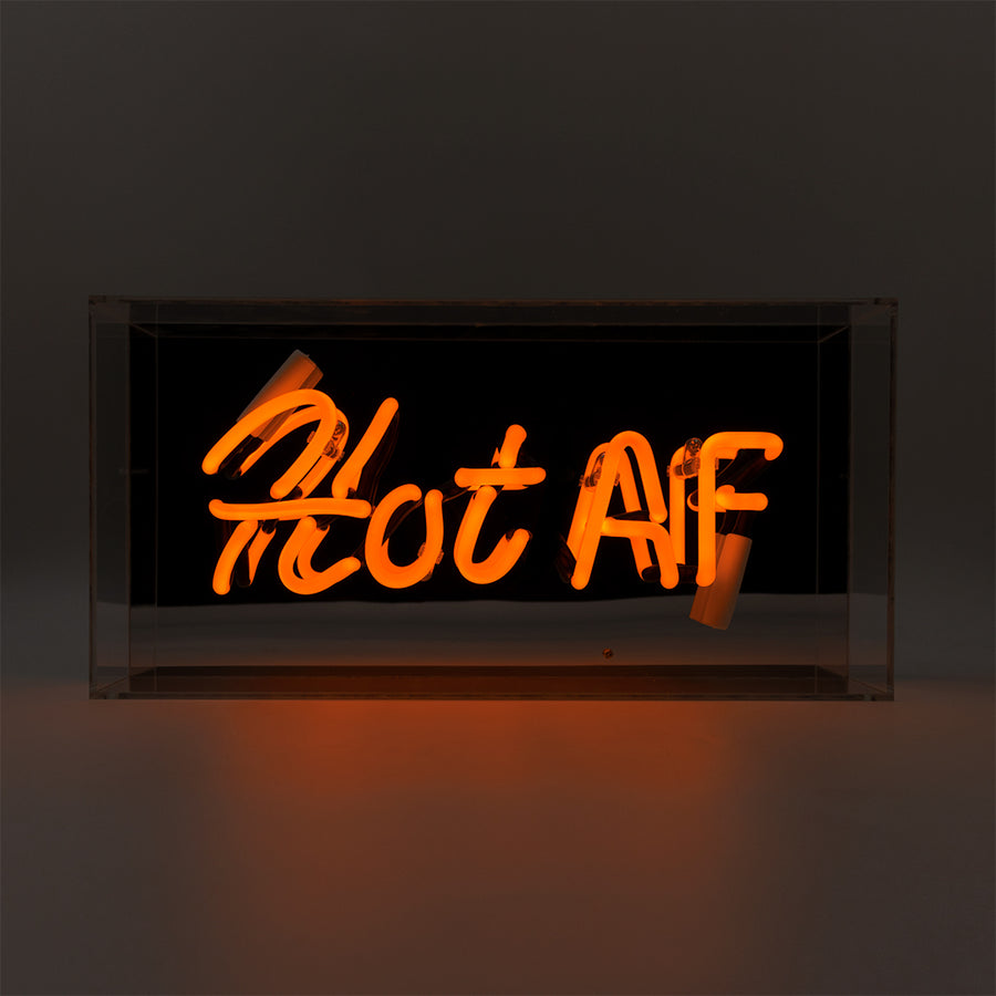 locomocean 'Hot AF' Glass Neon Sign - Orange
