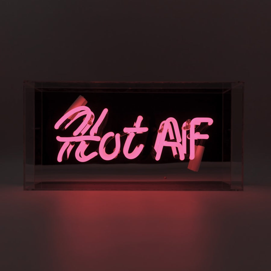 locomocean 'Hot AF' Glass Neon Sign - Pink