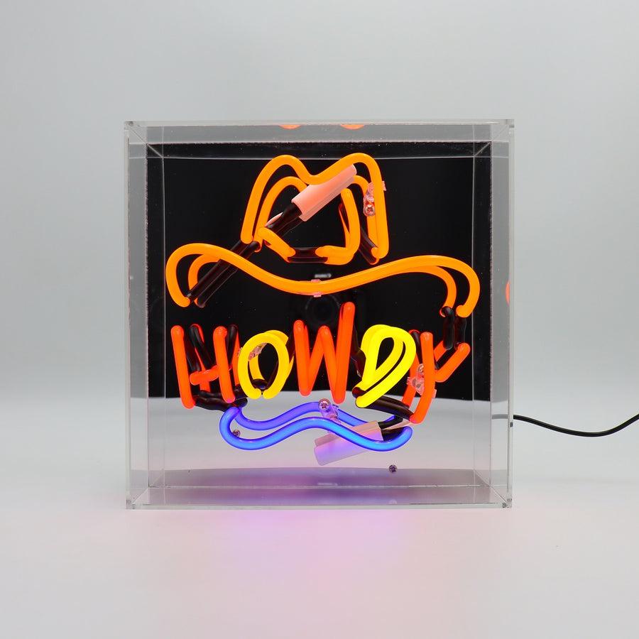 Locomocean 'Howdy' Glass Neon Sign