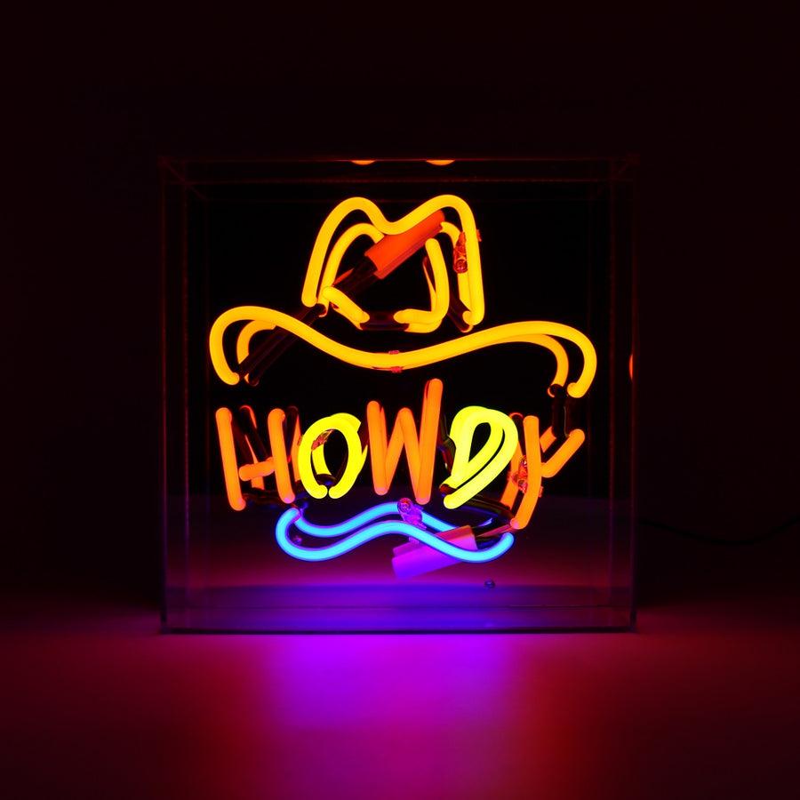 locomocean 'Howdy' Glass Neon Sign