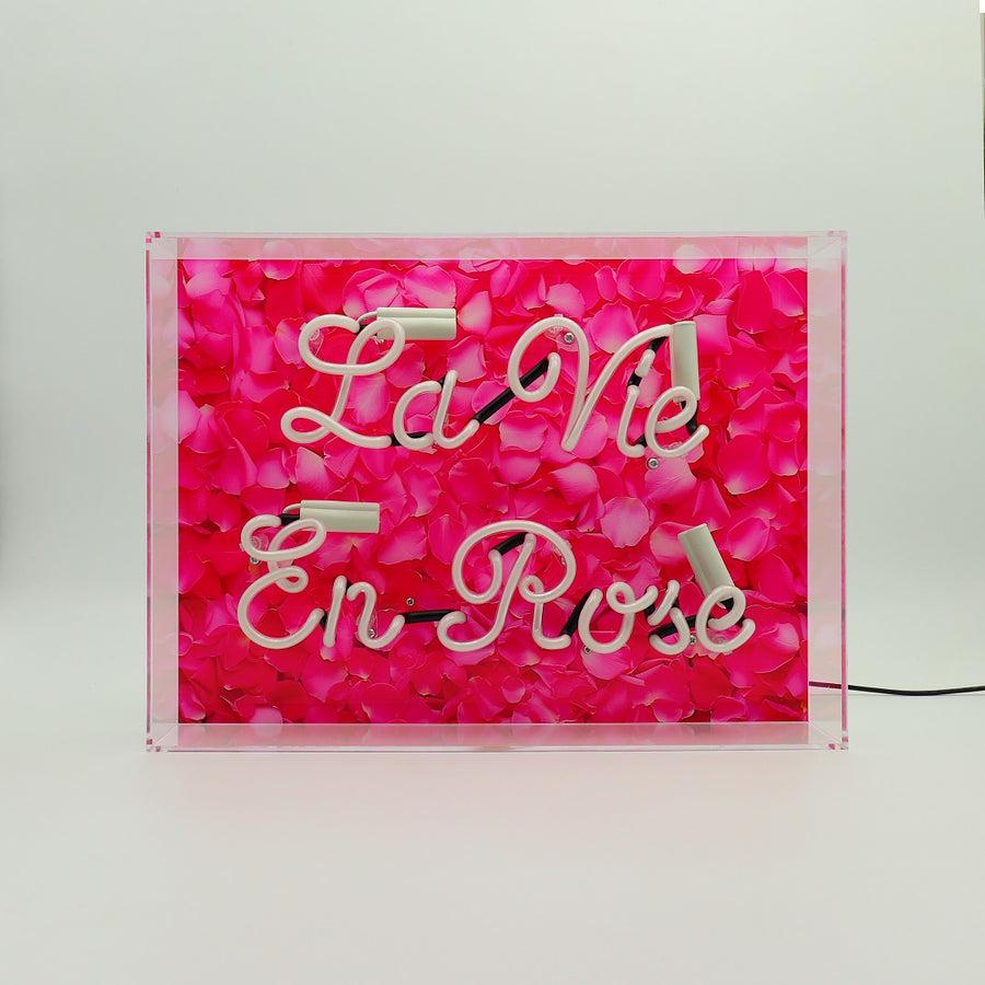 Locomocean 'La Vie En Rose' Glass Neon Box Sign