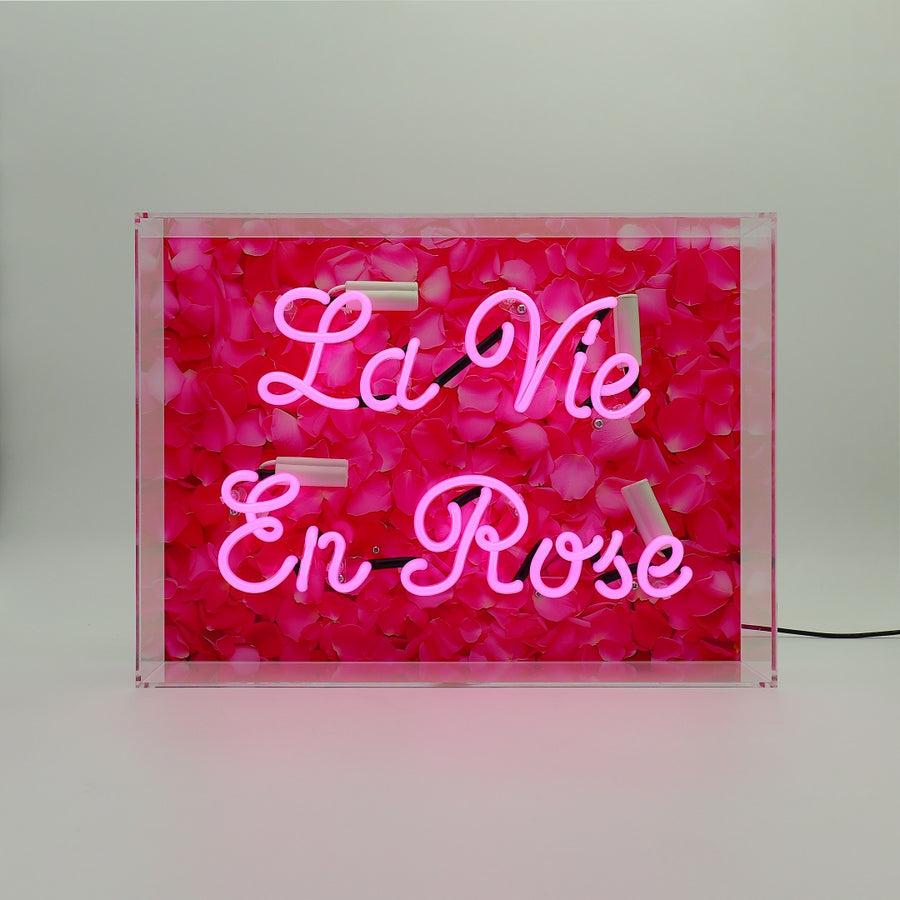 locomocean 'La Vie En Rose' Glass Neon Box Sign