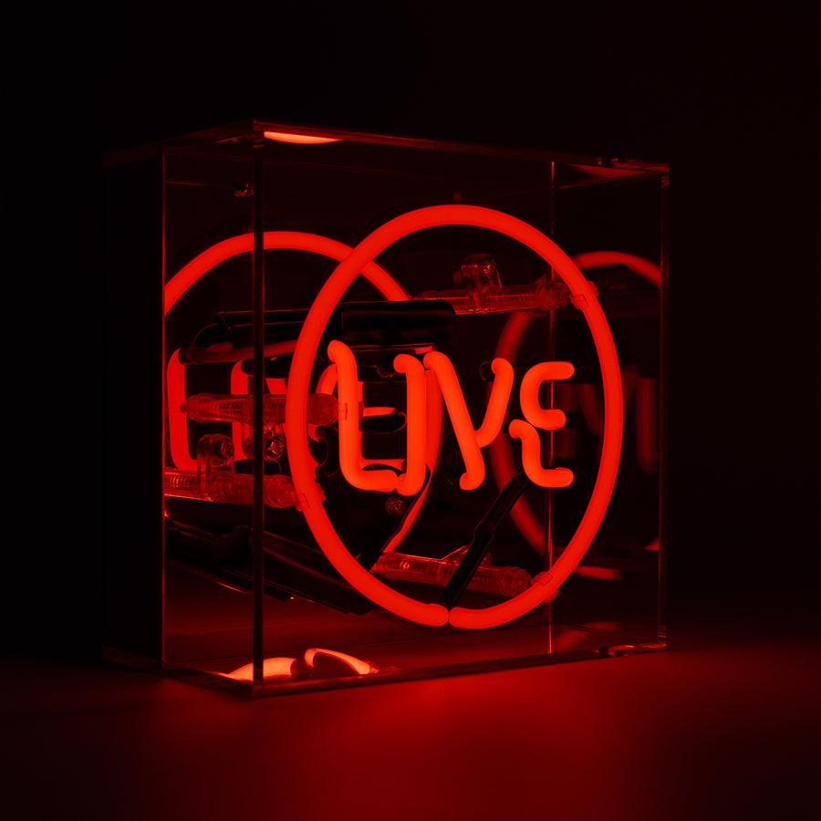 Locomocean 'Live' Mini Glass Neon Sign