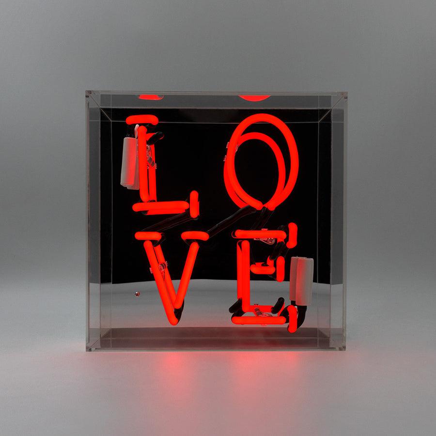 locomocean 'Love' Glass Neon Sign - Red