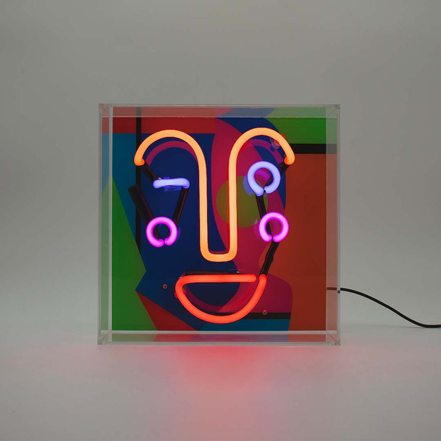 Locomocean 'Memphis Face' Neon Box Sign