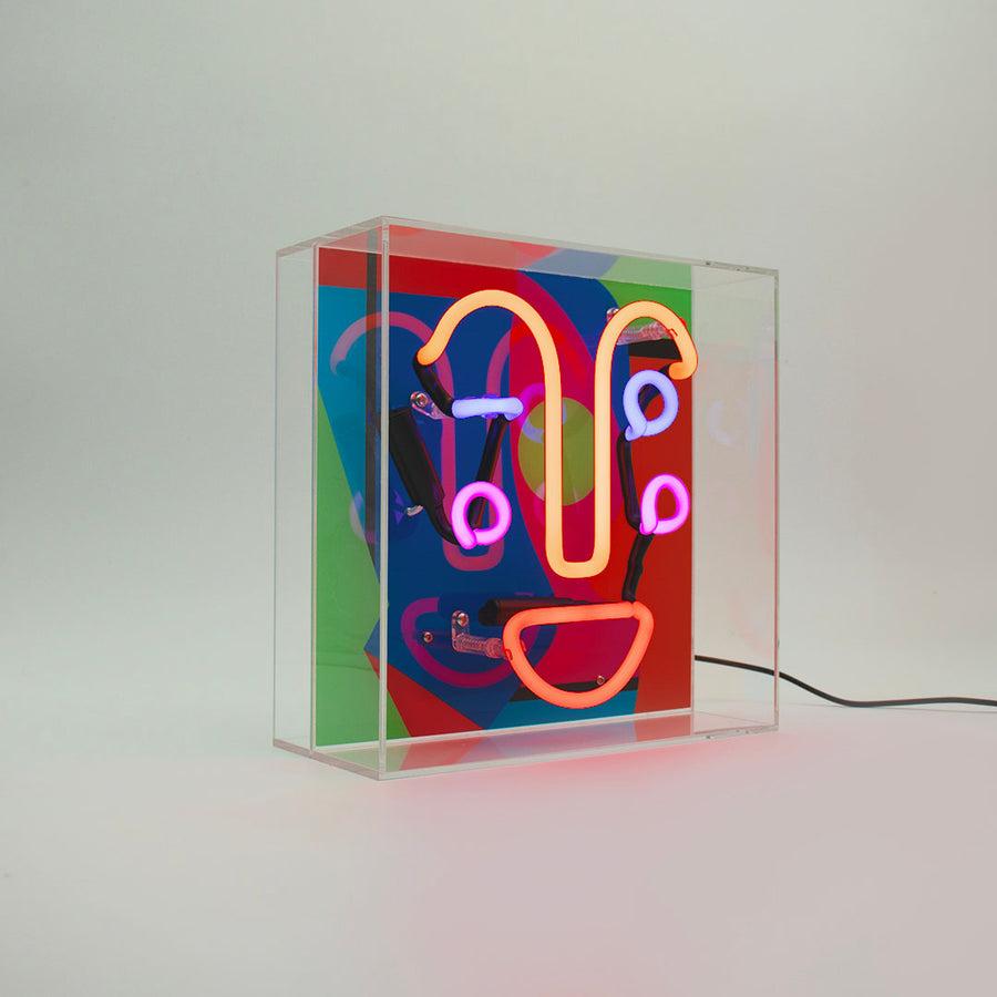 Locomocean 'Memphis Face' Neon Box Sign