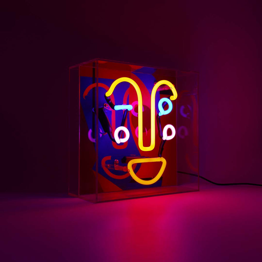 locomocean 'Memphis Face' Neon Box Sign