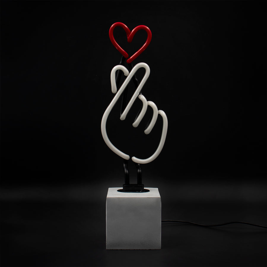 Locomocean Neon 'Finger Heart' Sign