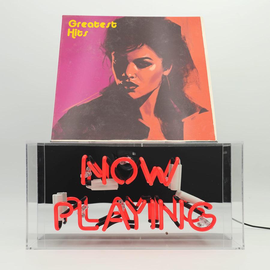 Locomocean 'Now Playing' Glass Neon Box Sign