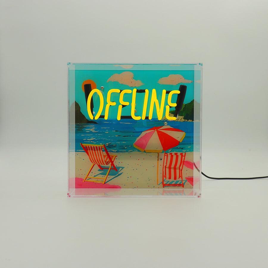 locomocean 'Offline' Glass Neon Box Sign