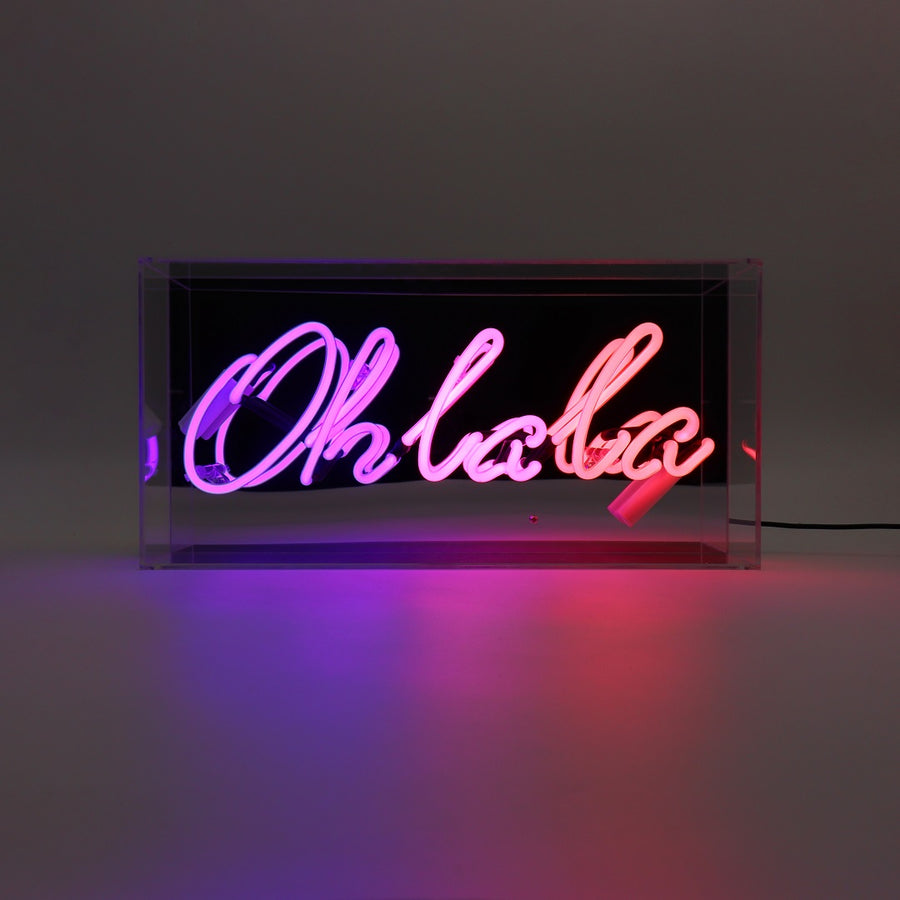 Locomocean 'Oh La La' Glass Neon Box Sign