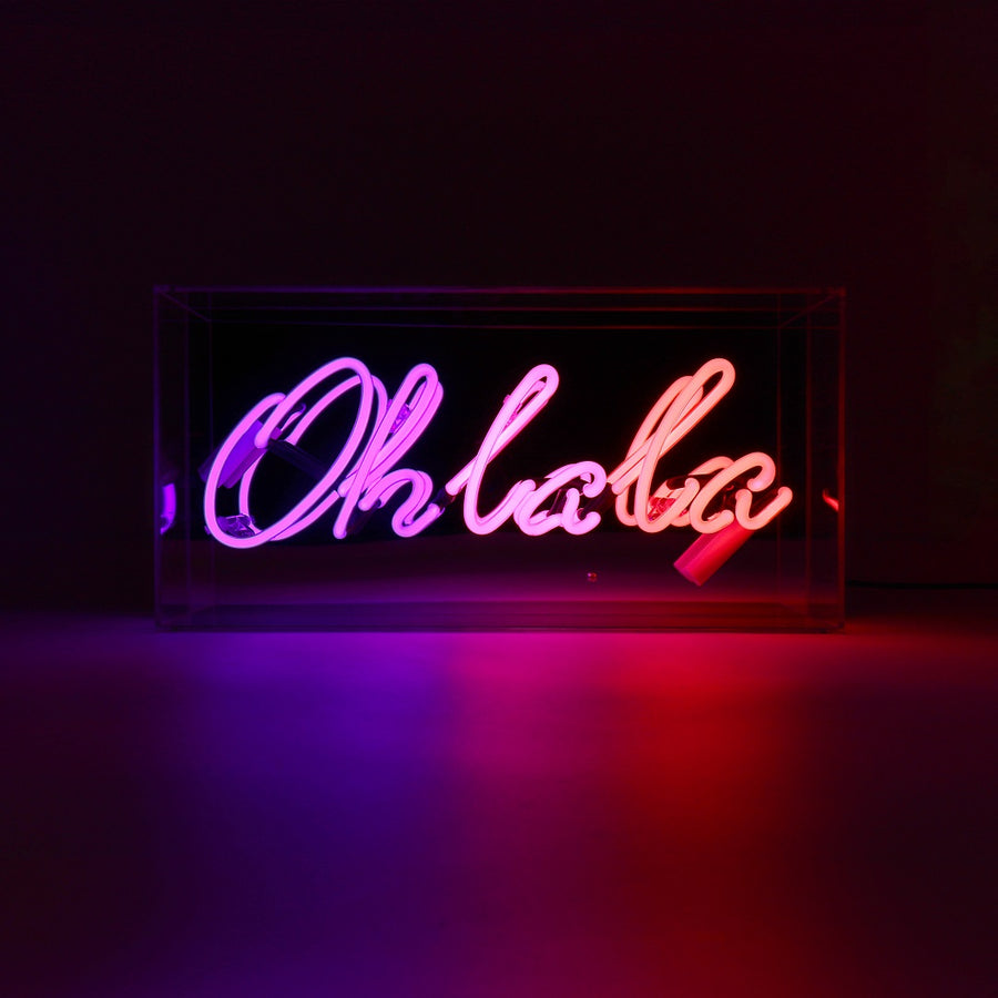 locomocean 'Oh La La' Glass Neon Box Sign