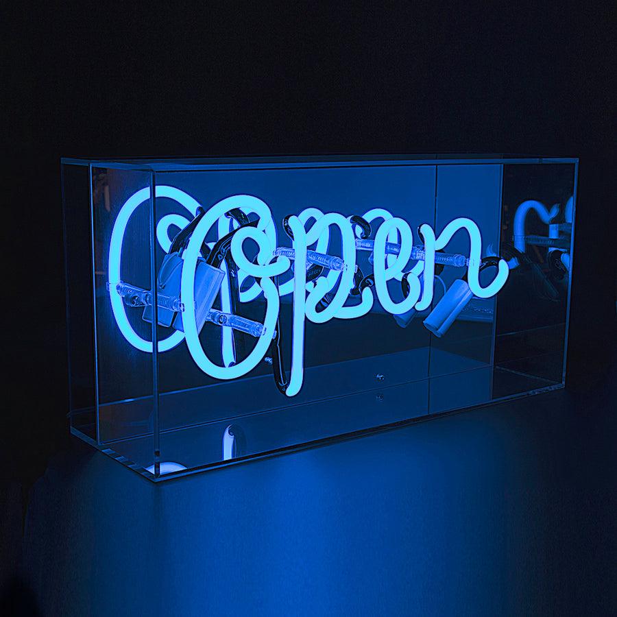 locomocean 'Open' Glass Neon Sign