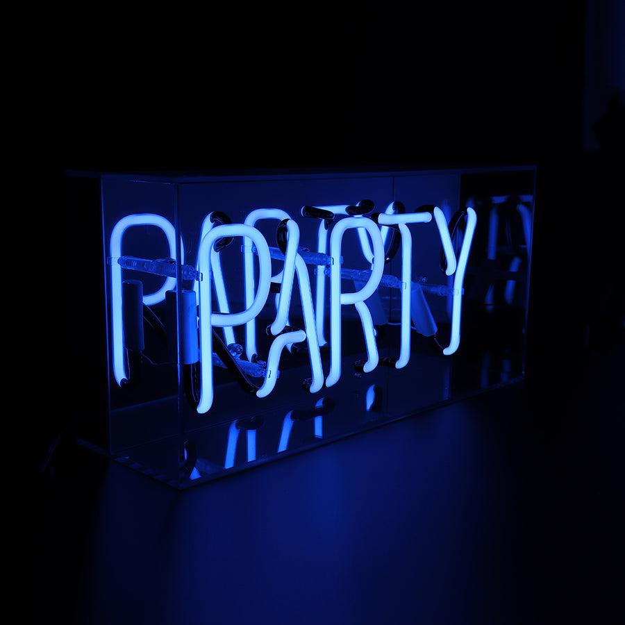Locomocean 'Party' Glass Neon Sign - Blue