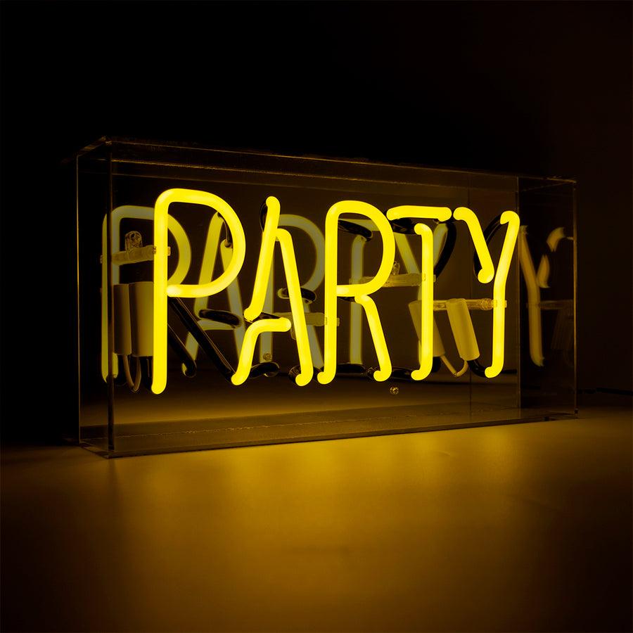 Locomocean 'Party' Glass Neon Sign - Yellow