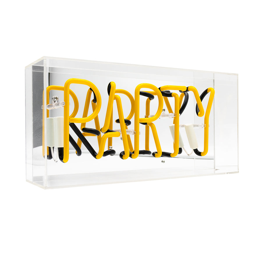 Locomocean 'Party' Glass Neon Sign - Yellow