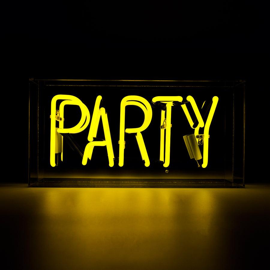 Locomocean 'Party' Glass Neon Sign - Yellow
