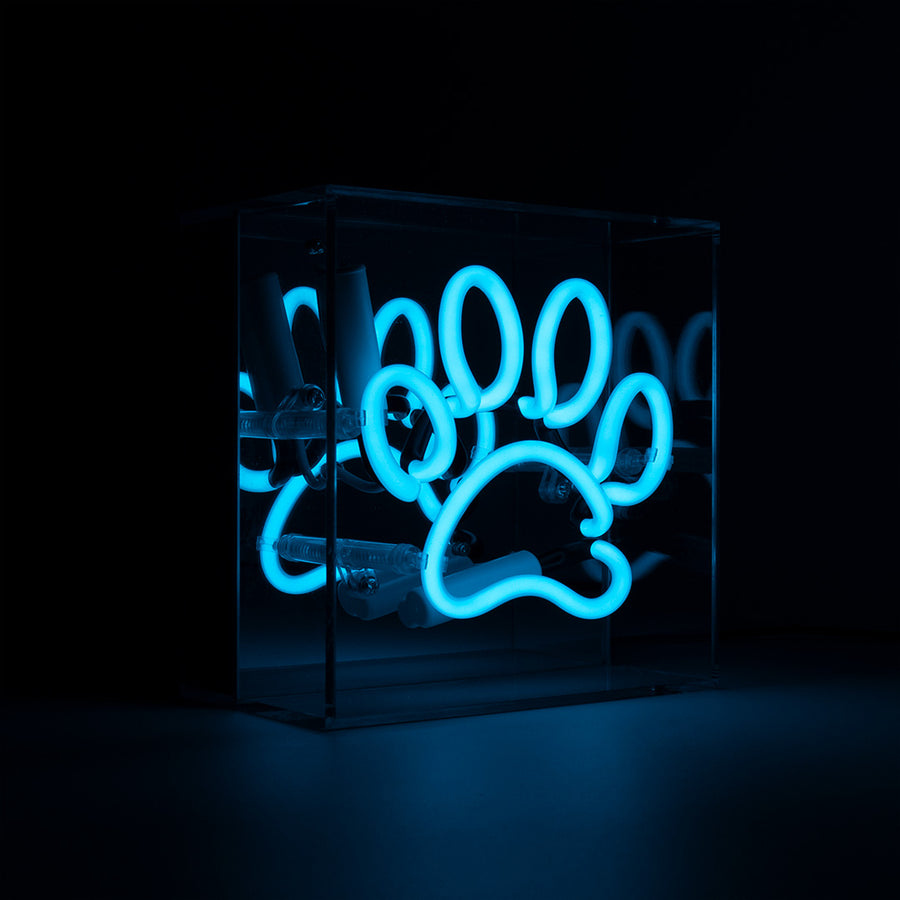 Locomocean 'Paw' Mini Glass Neon Sign