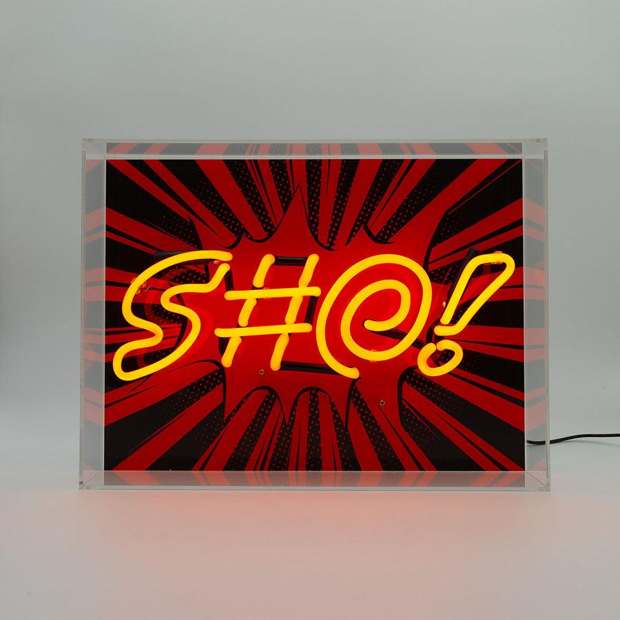 Locomocean 'S# ' (S.H.I.T) Large Glass Neon Box Sign