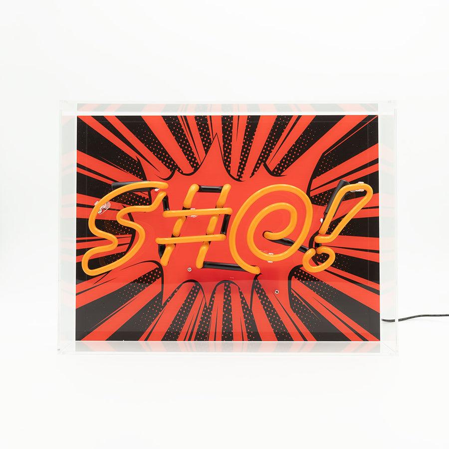 Locomocean 'S# ' (S.H.I.T) Large Glass Neon Box Sign