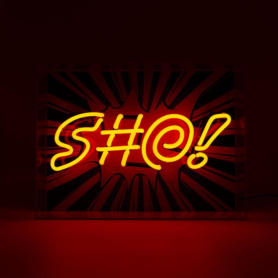 locomocean 'S# ' (S.H.I.T) Large Glass Neon Box Sign