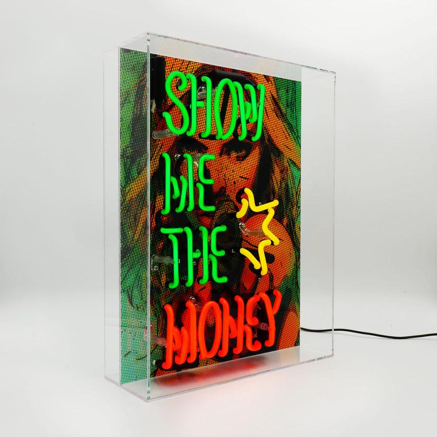 Locomocean 'Show Me The Money' Glass Neon Box Sign
