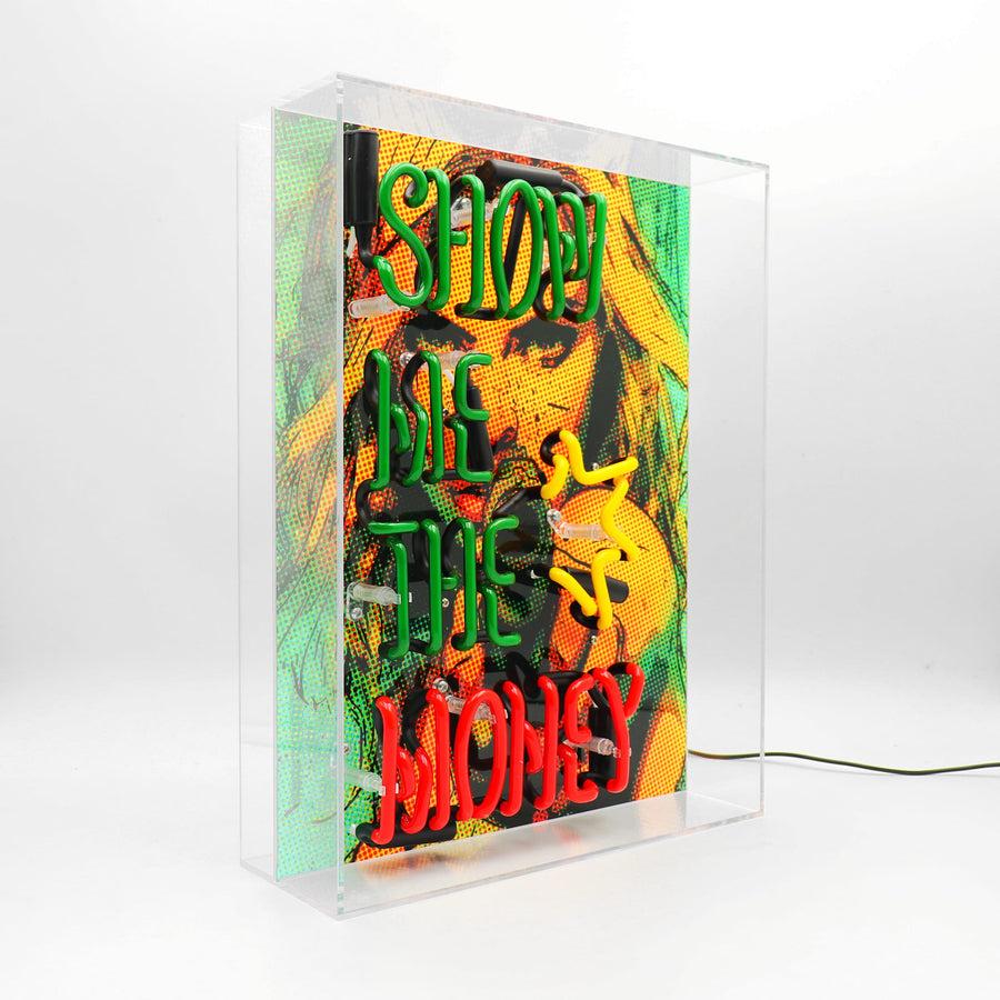 Locomocean 'Show Me The Money' Glass Neon Box Sign