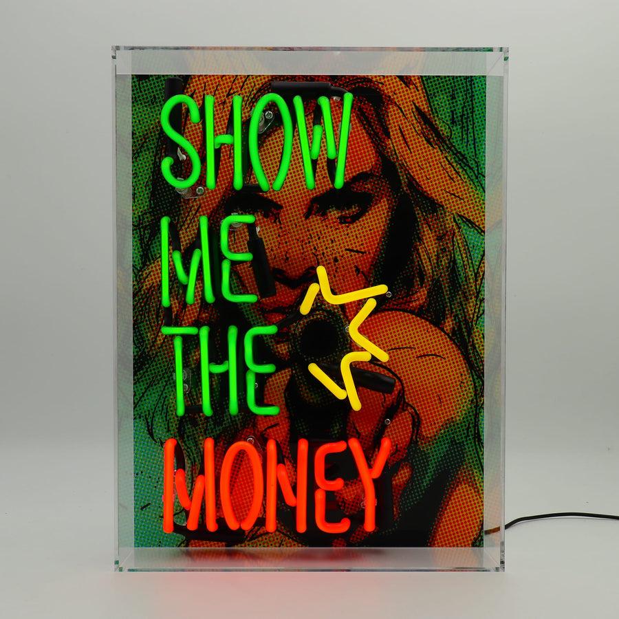 locomocean 'Show me the Money' Glass Neon Box Sign