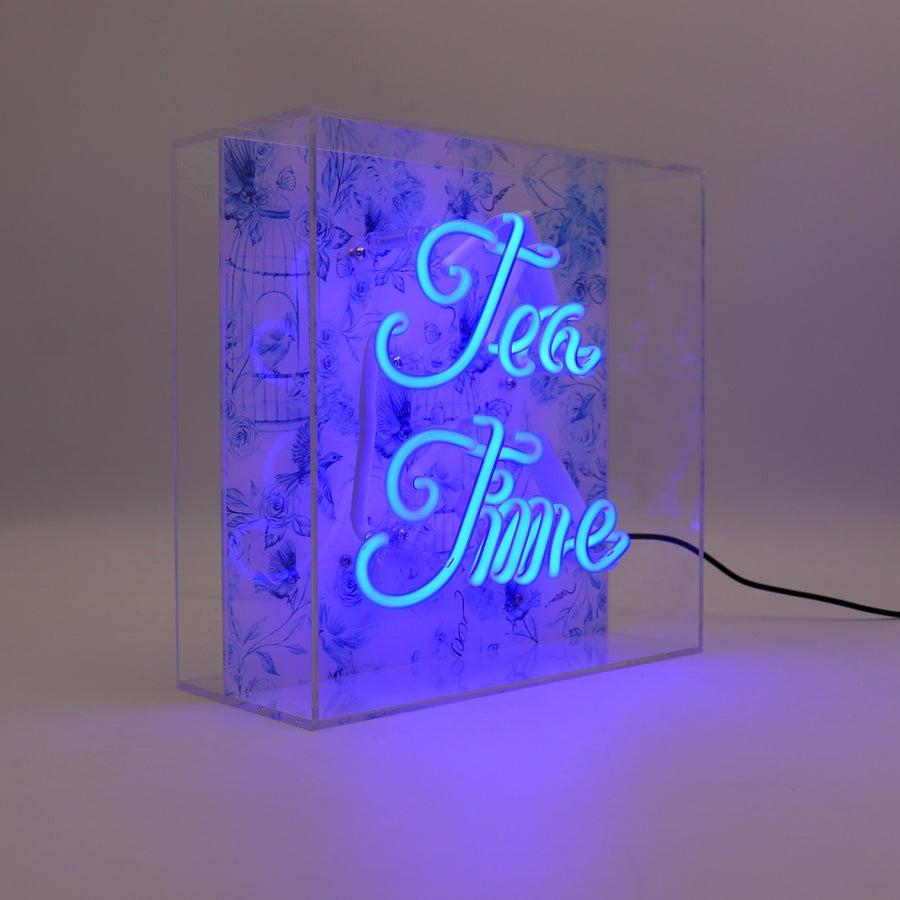 locomocean 'Tea Time' Glass neon Sign - Blue