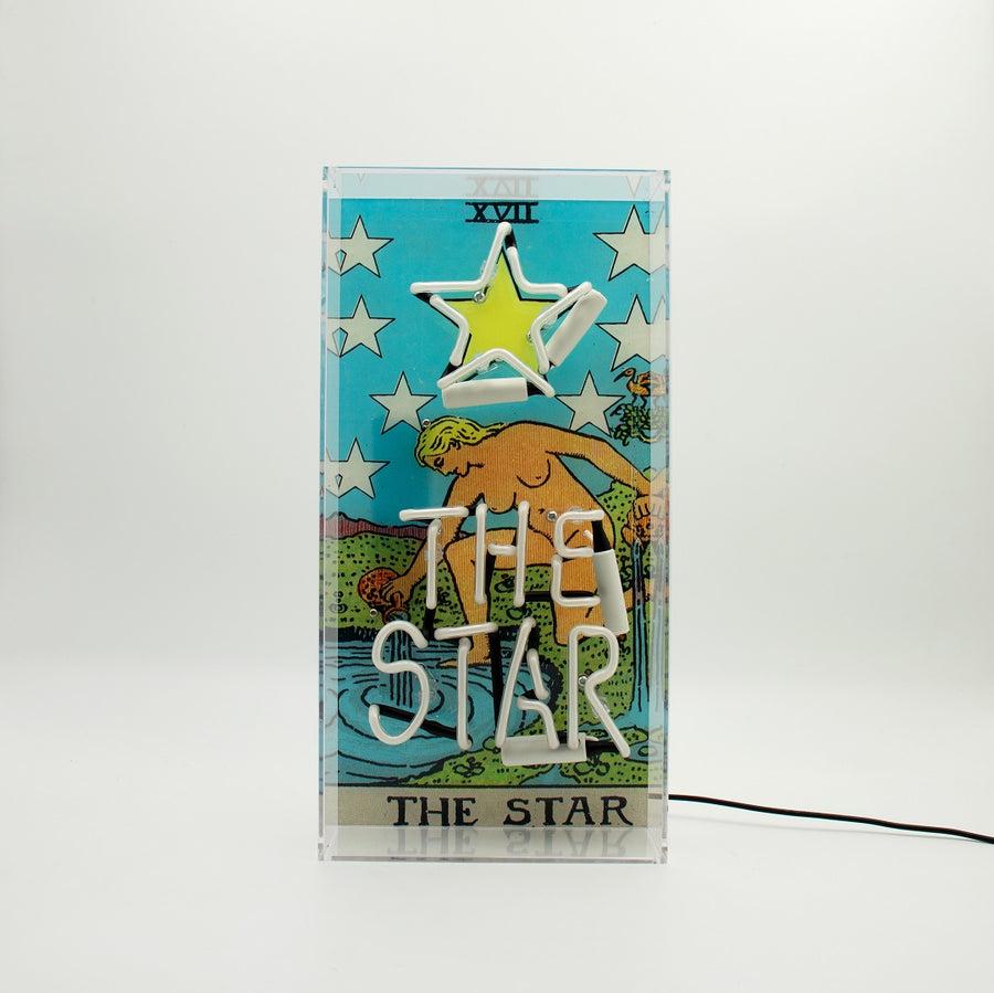 Locomocean 'The Star' Tarot Card Glass Neon Box Sign
