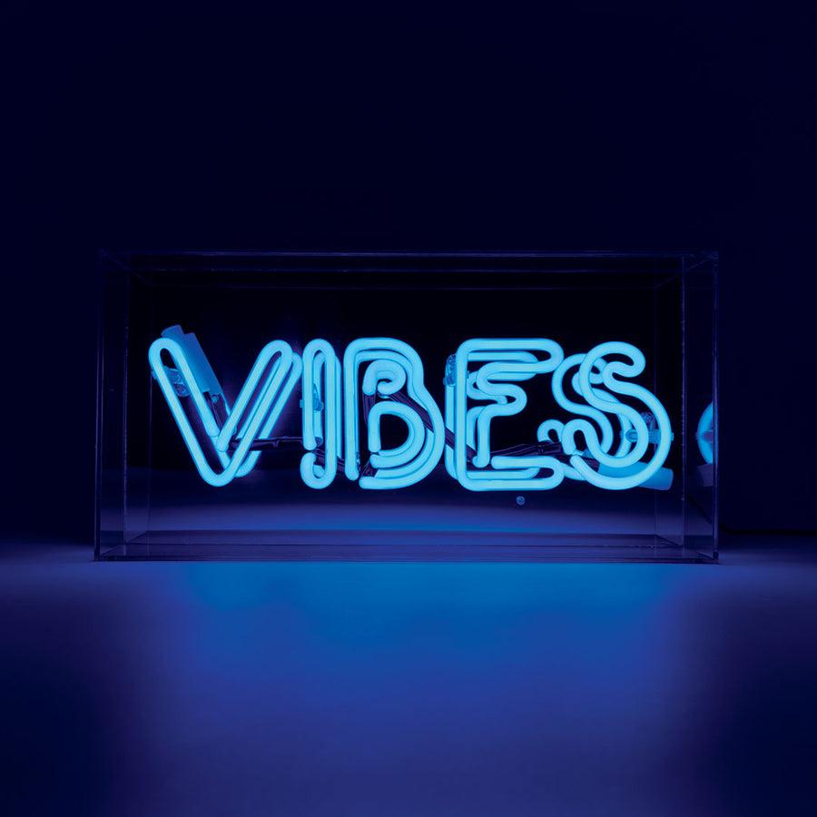 locomocean 'Vibes' Glass Neon Box Sign