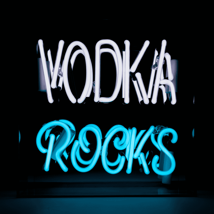 Locomocean 'Vodka Rocks' Glass Neon Sign