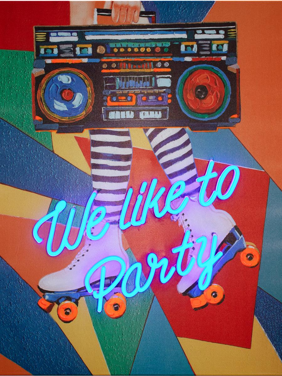 locomocean 'We Like to Party' Wall Artwork - LED Neon