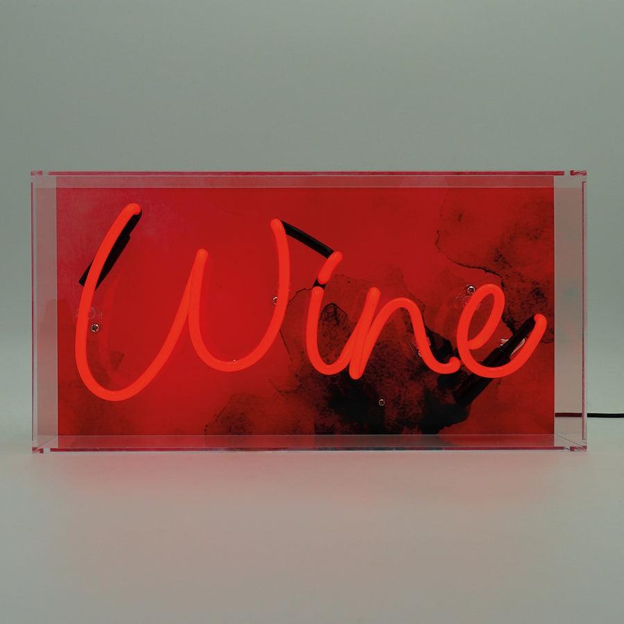locomocean 'Wine' Glass Neon Box Sign