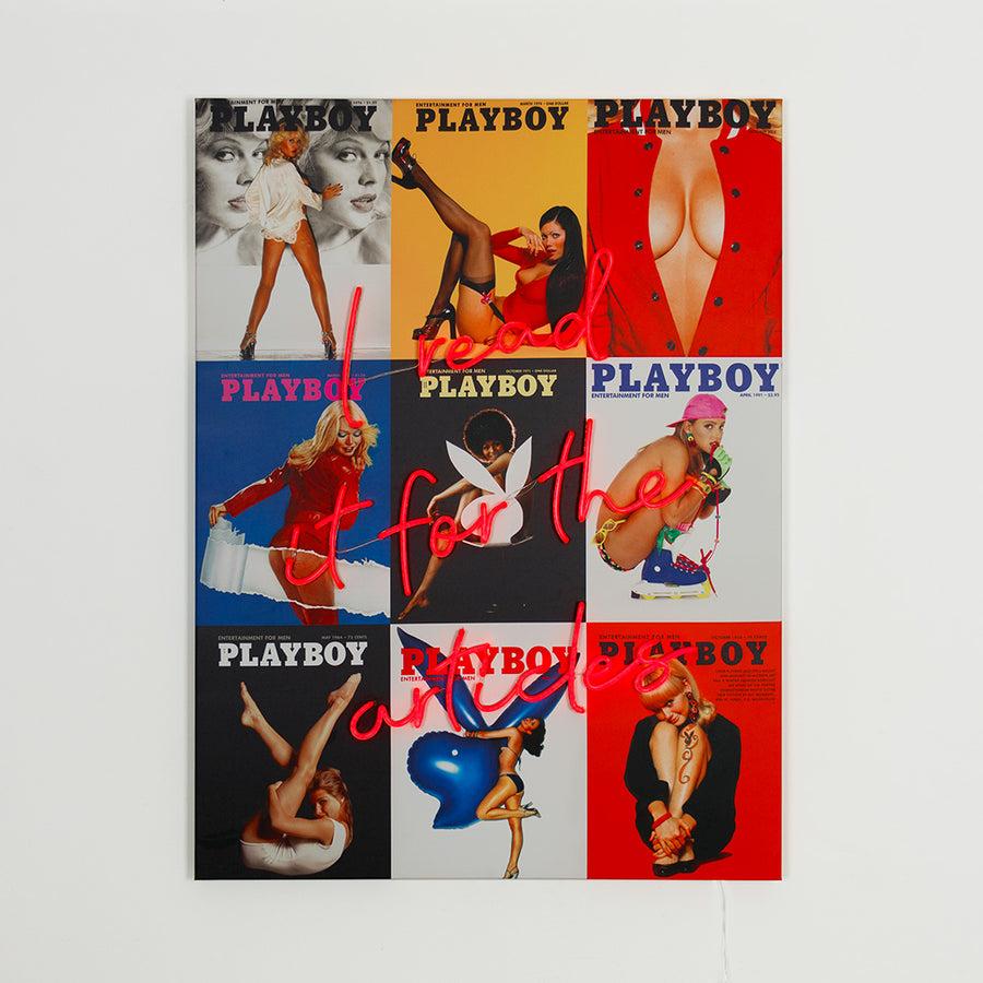 locomocean Playboy X Locomocean - 'I Read It For The Articles' - Cover Collage (LED Neon)