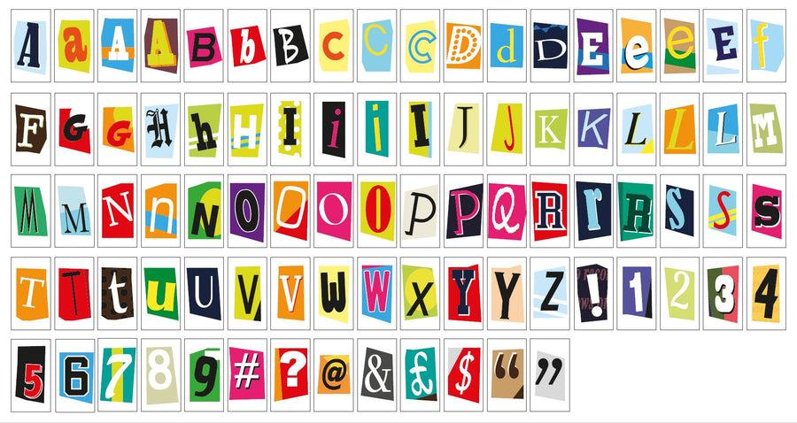 Locomocean Ransom Style Colourful Extra Letters & Symbols Pack