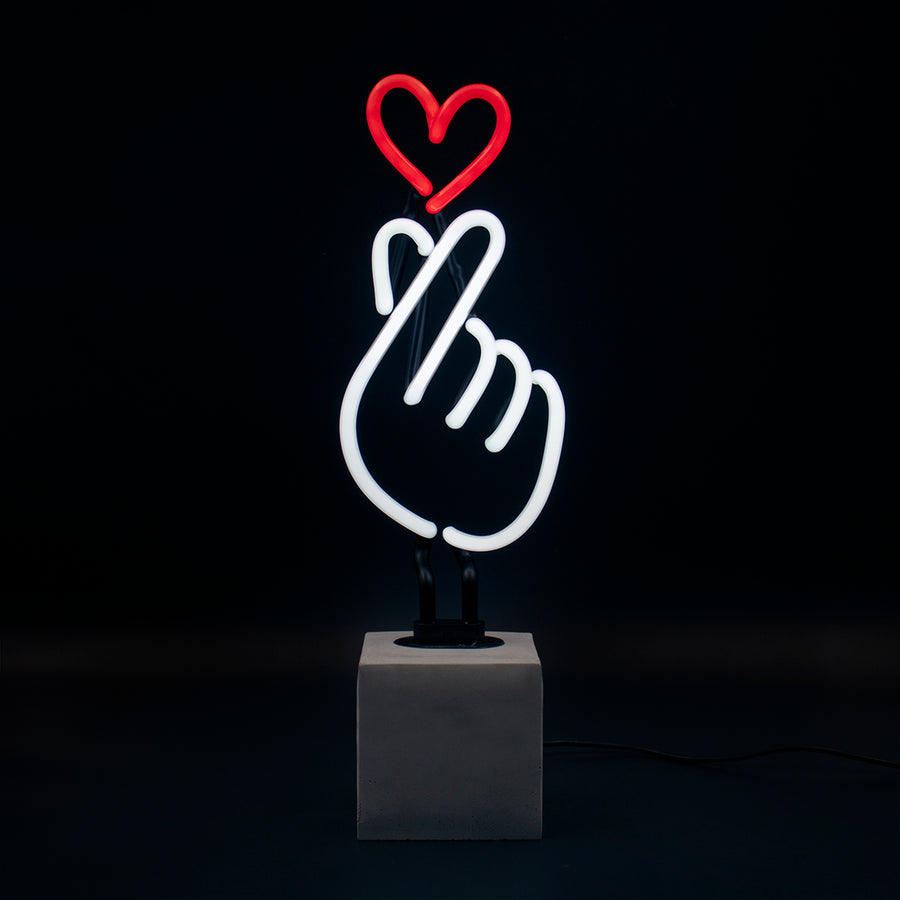 locomocean Replacement Glass (GLASS ONLY) - Neon 'Finger Heart' Sign