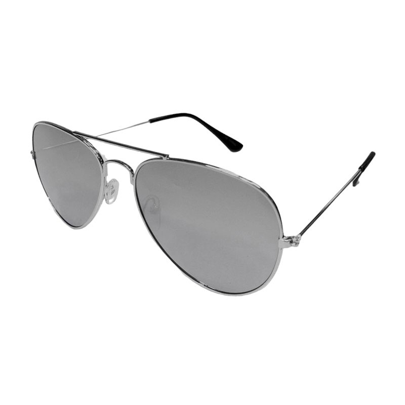 locs Aviator solbriller med mørkt metal stel | Let sølv spejlglas