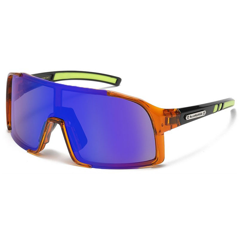 locs Biohazard Sports solbriller | Orange stel – Blå-lilla Spejlglas