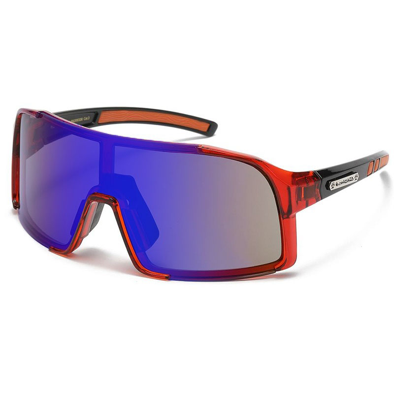 locs Biohazard Sports solbriller | Rødt stel – Blå-lilla Spejlglas