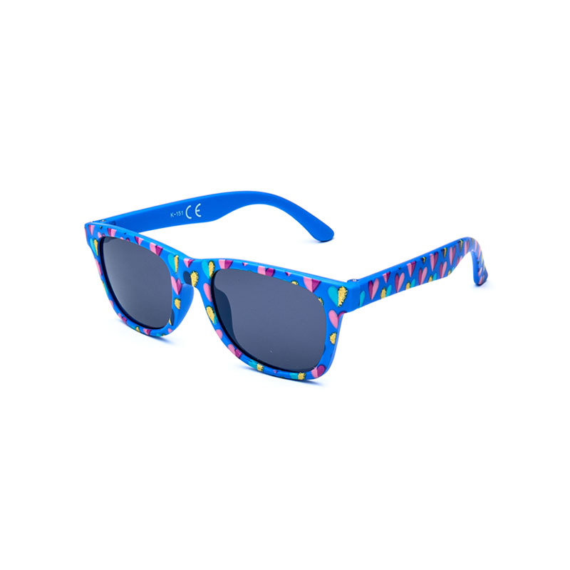 locs Blå baby / børne Wayfarer solbriller med hjerter – | Mørke glas