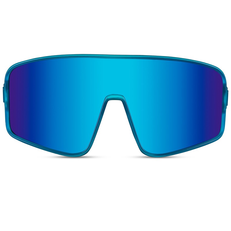 Locs Blå Matte Frostet Sportssolbriller / Hurtigbriller Med Blå Spejlglas | Isola Bella