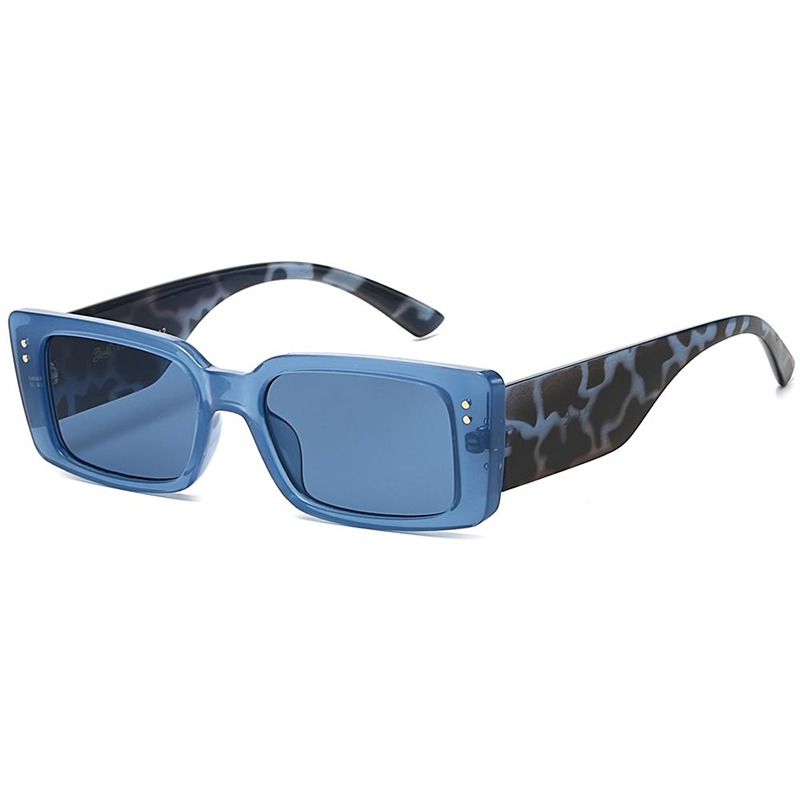 locs Blå smalle Giselle Solbriller med leopard stænger – Monnaie | Blå glas locs Blå smalle Giselle Solbriller med leopard stænger – Monnaie | Blå glas