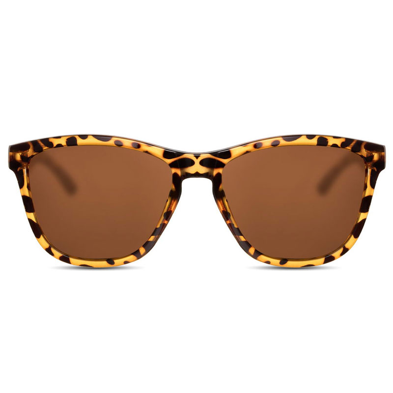 Locs Brun Leopard Wayfarer Style Solbriller – Brune Glas