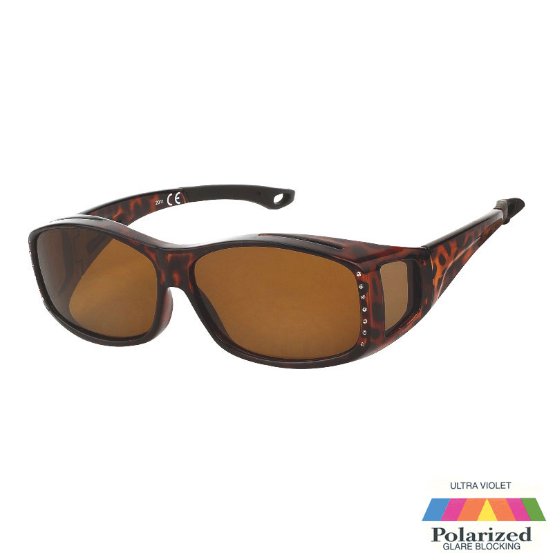 locs Brun Turtle Fit-Over Solbriller med “diamanter” – Brune glas