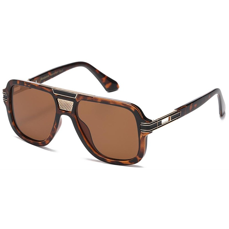 locs Brun turtle Manhattan Millionaire Solbriller – Angus | Guld – Brune glas