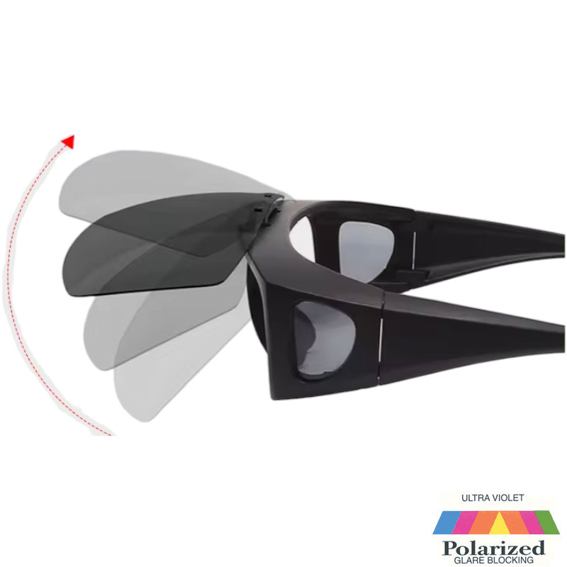 Locs Brune Fit-Over Solbriller Der Kan Vippes Op – Brune Glas