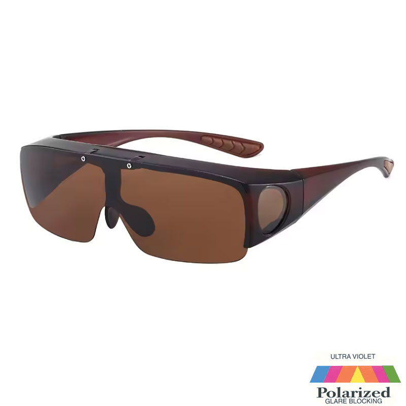 locs Brune Fit-Over solbriller der kan vippes op – Brune glas