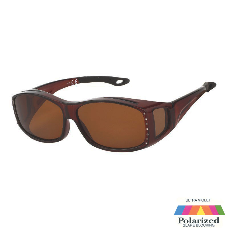 locs Brune Fit-Over Solbriller med “diamanter” – Brune glas