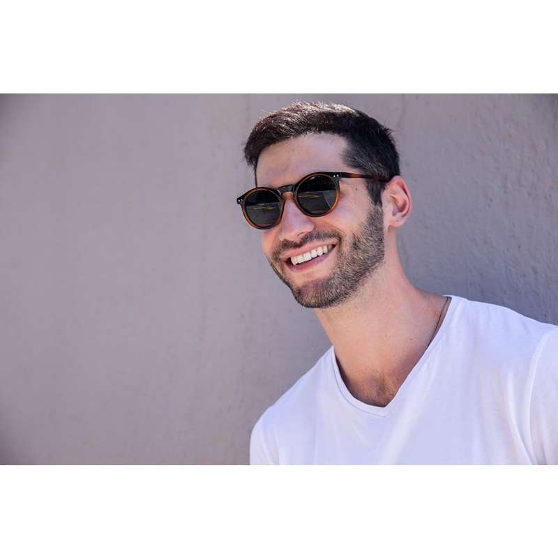 Locs Brune Og Sorte Runde Solbriller | Nantes – Mørke Glas